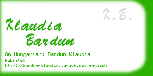 klaudia bardun business card